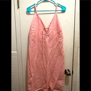 Reformation Pink Linen Dress Size M